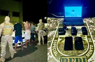 Trio é preso com carro roubado, celulares e arma artesanal em Teresina (Foto: Reprodução/BEPI)