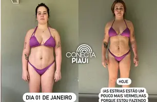 Viih Tube exibe antes e depois após perder 15 kg com treino e dieta (Foto: Reprodução)