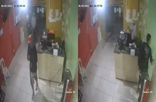 Academia é alvo de arrastão por bandidos armados no bairro Pedra Mole, em Teresina (Foto: Reprodução)