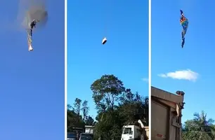 Balão cai após pegar fogo, deixa 8 pessoas mortas e 13 sobreviventes em SC (Foto: Reprodução)