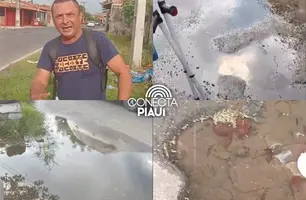 Buracos e alagamentos causados pela Águas de Teresina geram revolta na zona Norte (Foto: Reprodução)