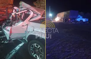 Casal de médicos sofre acidente com caminhão no sul do Piauí (Foto: Reprodução)