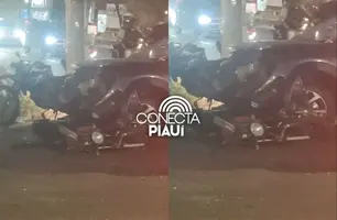 Colisão entre carro e moto é registrada em avenida de Teresina (Foto: Reprodução)