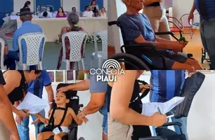 Eliseu Martins entrega cadeiras e equipamentos de locomoção pelo 'Passo à Frente' (Foto: Reprodução)