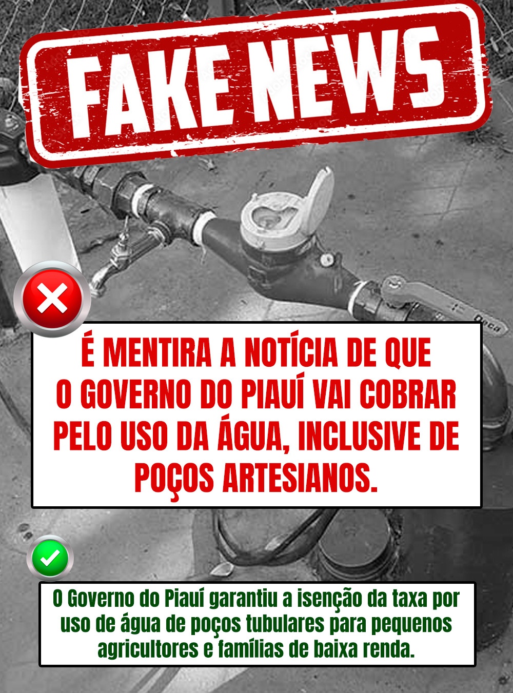 Governo do Piauí nega cobrança de taxa para uso de água de poços
