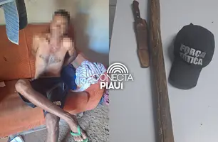 Homem é preso por ameaçar a irmã com espingarda e faca em Demerval Lobão (Foto: Reprodução)