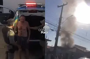 Idoso se deitou em cama logo após atear fogo na casa onde morava em Teresina (Foto: Repórter 12/Conecta Piauí)