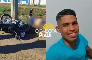 Jovem morre após bater moto contra poste na BR-316, em Teresina (Foto: Repórter 12/Conecta Piauí)