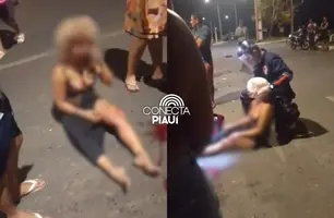 Mulher e criança são arremessados de carro durante grave acidente em Teresina (Foto: Reprodução)