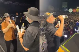 Natanzinho elogia Joãozinho Félix e propõe brinde com dose de cachaça (Foto: Reprodução/Instagram)