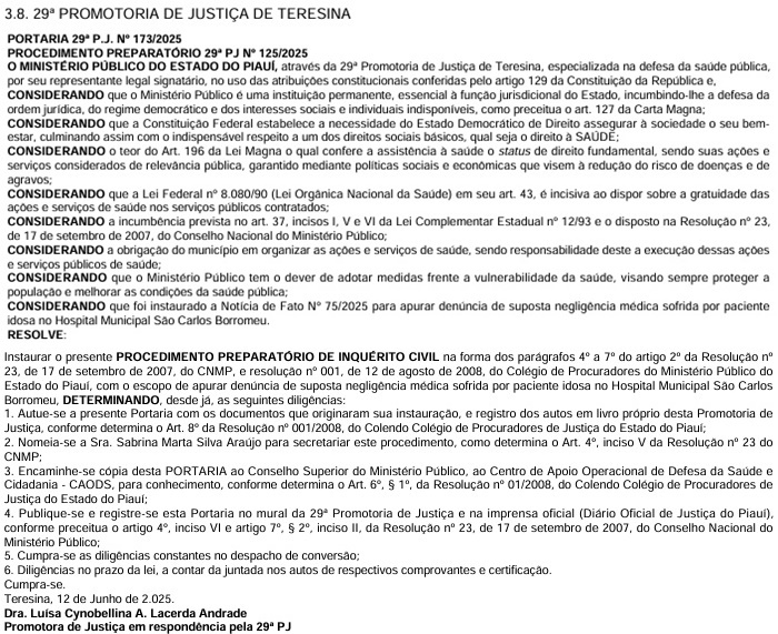 Negligência médica em hospital de Teresina é alvo de investigação