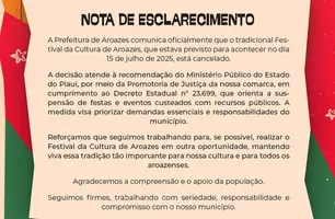 Nota de esclarecimento de Aroazes (Foto: Reprodução)