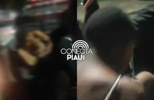 Polícia apreende menor de idade que 'desfilava' com espingarda em rua de Teresina (Foto: Repórter 12/Conecta Piauí)