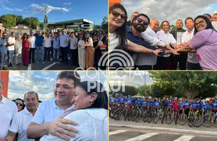 Rafael Fonteles cumpre agenda em Água Branca no aniversário de 71 anos da cidade (Foto: Conecta Piauí)