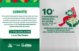 São João do Arraial realiza 10ª Conferência de Saúde no dia 17 de junho (Foto: Reprodução)