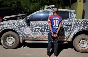 Suspeito é preso após tentar matar amigo a facadas no interior do Piauí (Foto: Reprodução)