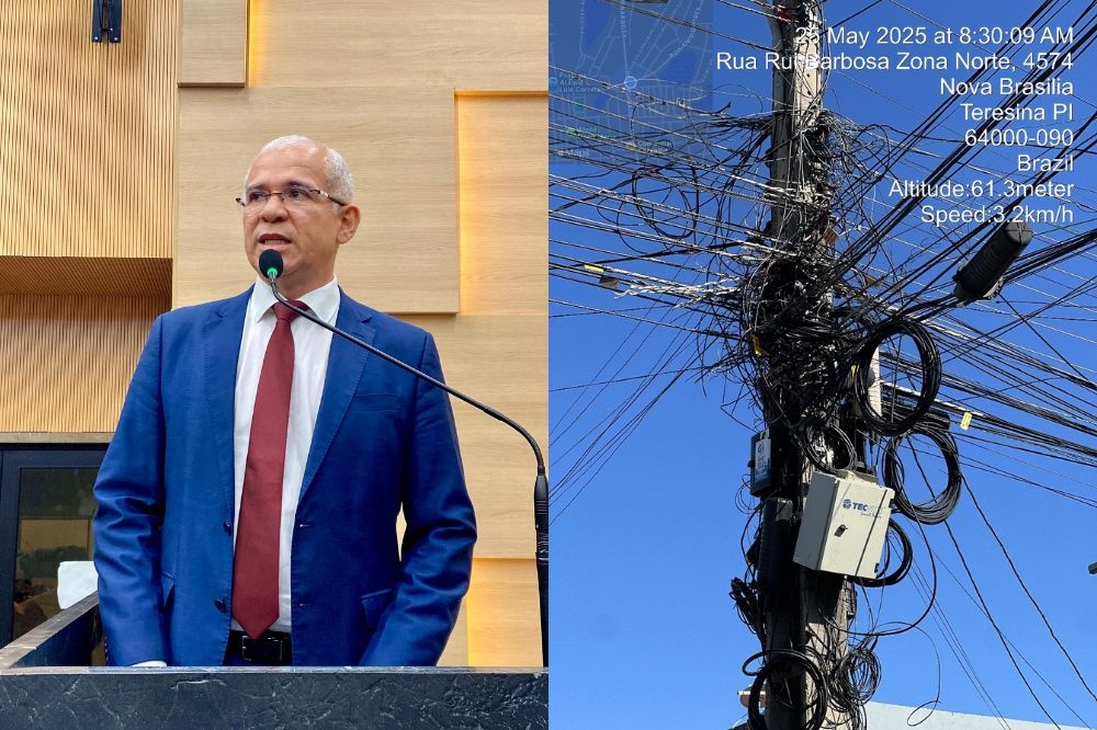 Tiago Vasconcelos propõe retirada de fios soltos e obsoletos dos postes no Piauí