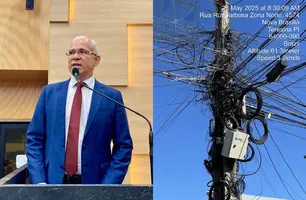 Tiago Vasconcelos propõe retirada de fios soltos e obsoletos dos postes no Piauí (Foto: Reprodução)