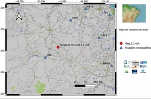 Tremor de terra de magnitude 2,3 é registrado no município de Elesbão Veloso (Foto: Reprodução/Defesa Civil)