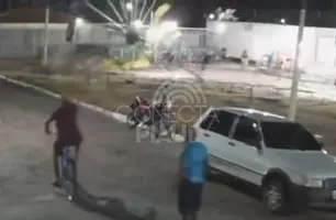 Vídeo mostra o momento em que brinquedo desmorona em parque de diversões no Piauí (Foto: Reprodução)