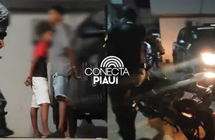 Adolescentes são apreendidos com moto roubada na zona Sudeste de Teresina (Foto: Repórter 12/Conecta Piauí)
