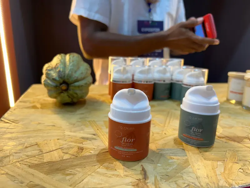 Alguns produtos da Cacau Bio Cosméticos