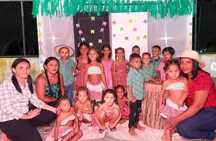 Arraiá encerra semestre na Escola Raimundo Pereira, em Alvorada do Gurgueia (Foto: Reprodução-redes sociais)