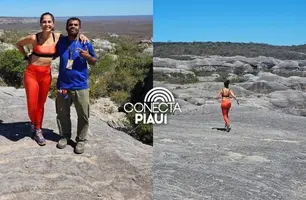 Atriz Camila Pitanga visita Caracol e se encanta com a Serra das Confusões (Foto: Reprodução)