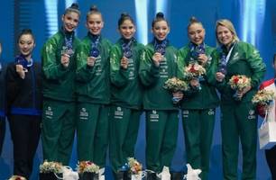 Brasil conquista ouro no conjunto geral da Copa do Mundo de Ginástica Rítmica (Foto: Reprodução)