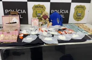 Casal é preso com cocaína escondida dentro de ursos de pelúcia em Teresina (Foto: Kassio Cavalcante/Conecta Piauí)