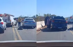 Colisão traseira é registrada na Ponte do Jenipapo, em Campo Maior (Foto: Reprodução)