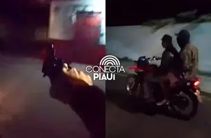 Criminosos disparam em via pública e gravam vídeo de intimidação em Teresina (Foto: Reprodução)