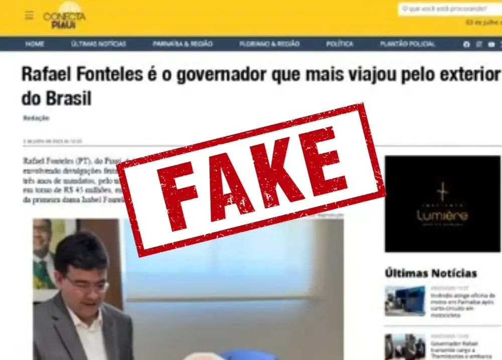 Fake news: Conecta Piauí desmente vídeo com informações falsas sobre o governador Rafael