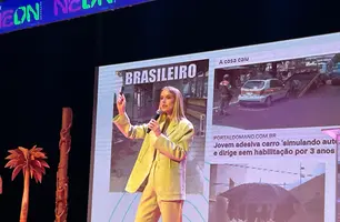 Gabriela Prioli fala sobre inovação e incertezas em palestra no NEON 2025 (Foto: Conecta Piauí)