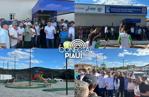 Governador entrega praça, estrada e grupamento da PM no município de Aroazes (Foto: Conecta Piauí)