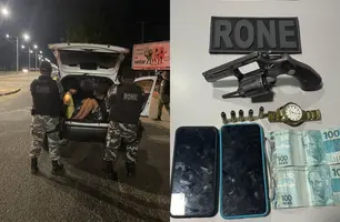 Homem é preso com arma de fogo durante abordagem na zona Norte de Teresina (Foto: Divulgação/RONE)