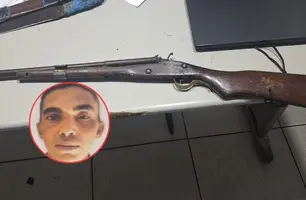 Homem é preso com espingarda e facões após ameaçar mulher em Demerval Lobão (Foto: Reprodução)