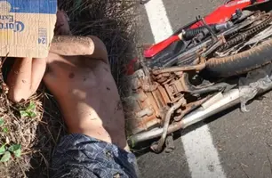 Jovem fica gravemente ferido em acidente na PI-115, em São Miguel do Tapuio (Foto: Reprodução)