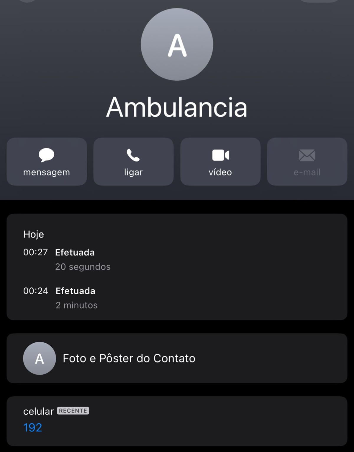 Ligação para o Samu