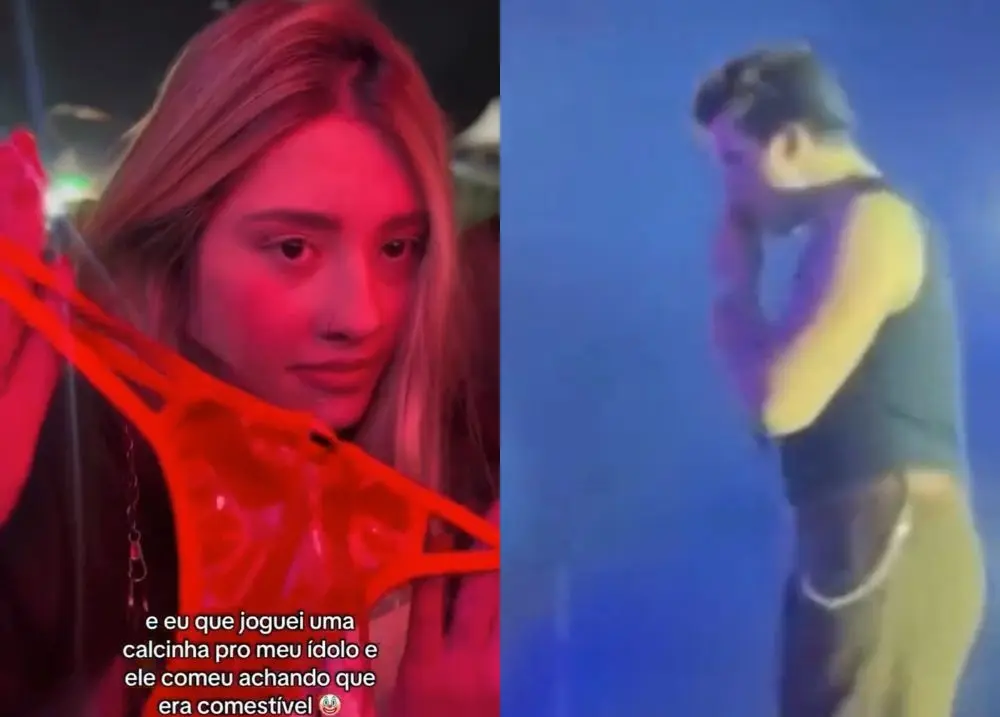 Luan Santana ‘devora’ calcinha de fã em show e é detonado nas redes sociais