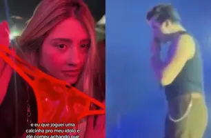 Luan Santana ‘devora’ calcinha de fã em show e é detonado nas redes sociais (Foto: Reprodução)