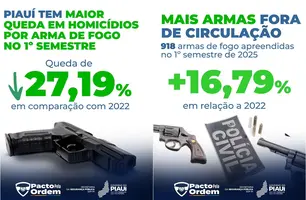 Mandados de prisão aumentam e homicídios com arma de fogo caem em 2025 no Piauí (Foto: Reprodução)