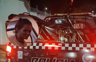 Mulher é flagrada com moto roubada e diz que foi herança de ex-marido em Teresina (Foto: Repórter 12/Conecta Piauí)