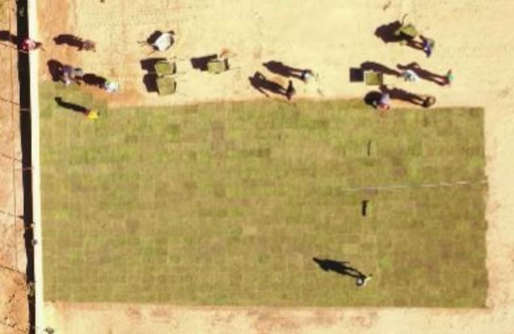 Obra do Estádio Genesão avança com instalação de grama natural em Alvorada do Gurguéia
