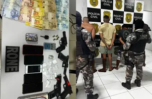 PM prende dupla com armas, drogas e celulares durante operação em Floriano (Foto: Reprodução)
