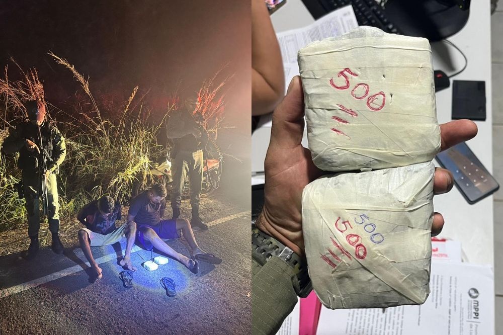 PM prende dupla por tráfico de drogas e apreende 1kg de crack em Luzilândia
