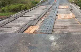 Ponte sobre um riacho localizado na rodovia BR-222 (Foto: Divulgação/PRF)