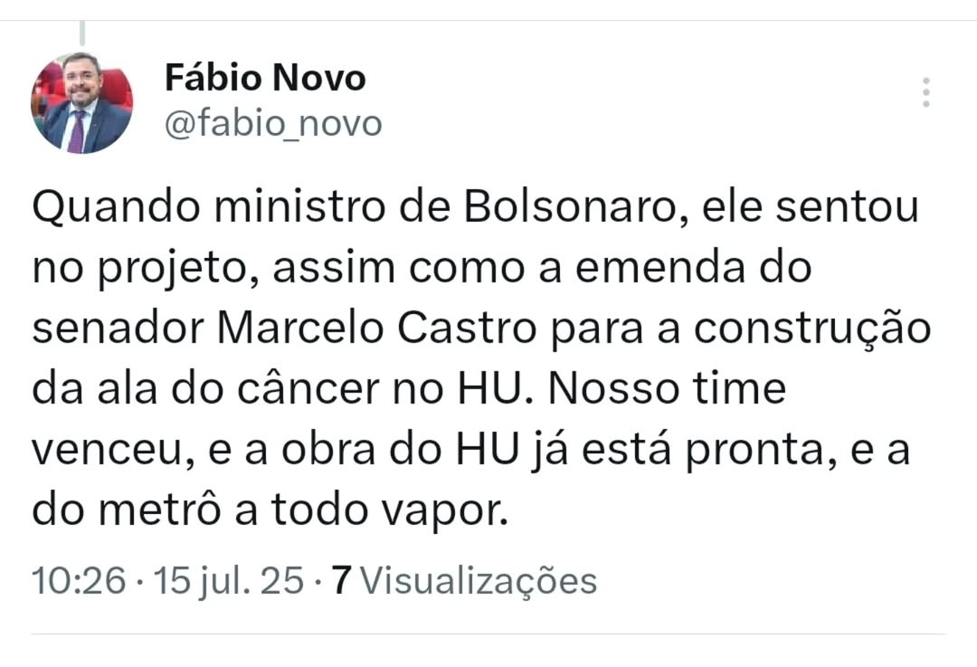 'Por que tanto veneno?', rebate Fábio Novo sobre críticas de Ciro Nogueira