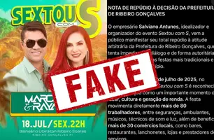 Prefeitura de Ribeiro Gonçalves nega proibir evento e cobra regras (Foto: Reprodução)