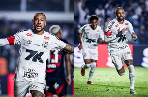 Santos vence o Flamengo na Vila com golaço de Neymar e estreia de Robinho Júnior (Foto: Reprodução/X)